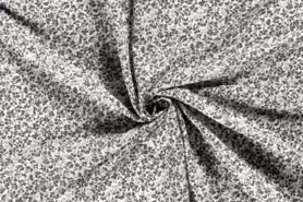 Bladeren motief - Viscose stof - poplin bladeren - grijsblauw - 19675-006