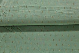 Lurex stoffen - Viscose stof - lurex gouden streepjes - lentegroen - 19066-023