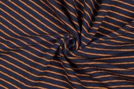 katoenen stoffen streep - Katoen stof - quilt yarn - gestreept - marine - 21/6428-002