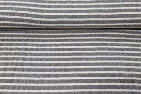 Polytex stoffen - Katoen stof - gestreept - taupe - 363001-35