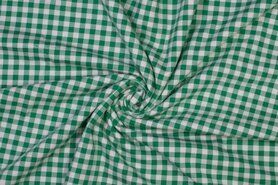 200gr/M² - Tricot stof - geruit (1cm) - groen - 340125-3