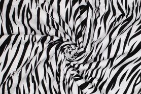 Zebraprint stoffen - Viscose stof - ecovero - digitaal zebra - wit/zwart - 321026-70