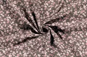 Hellrosa - Viscose stof - bloemen - taupe/lichtroze - 210163-054
