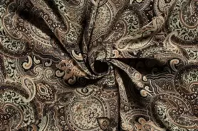 Viscose stoffen - Viscose stof - twill - abstract - oud groen/zwart - 20073-056