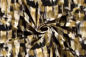 Schal - Polyester stof - quattro stretch - abstract - zwart - 20085-069