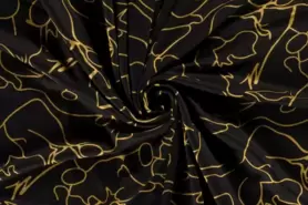 Sjaal stoffen - Tricot stof - poly viscose - abstract - oker - 20101-034