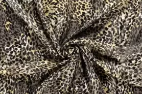 Voile stoffen - Voile stof - Chiffon - lurex - panter - zwart - 20172-069