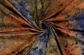 Oranje stoffen - Stretch stof - jacquard - tie dye - oranje - 20026-036