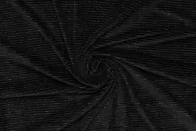 Glitter stoffen - Gebreide stof - velvet lurex stripe - zwart - 0982-999