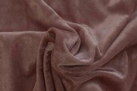 Feestkleding stoffen - Velours stof - velvet crushed - oud roze - 0668-820