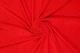 Rood - Tricot stof - Corduroy - rood - 0729-425