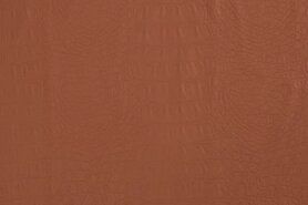 Decoratiestoffen - Kunstleer stof - crocolino stretch leather - oudroze - 0845-820
