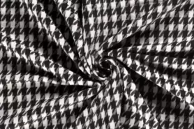 Pied de Poule - Polyester stof - heavy knit - pied de poule - zwart - 20235-069