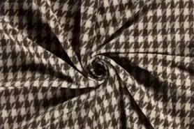 Pied de Poule - Polyester stof - heavy knit - pied de poule - bruin - 20235-053