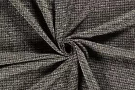 84% polyester, 14% viscose, 2% elastan stoffen - Stretch stof - jacquard - pied de poule - camel - 20229-253