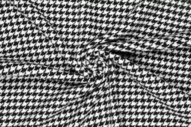 Karierter Stoff - Polyester stof - Pied de Poule - zwart wit - 20305-020