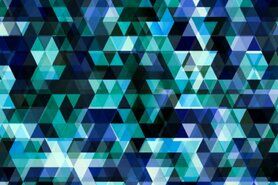 Jasje - Softshell stof - digitaal abstract - blauw - K65004-980