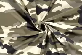 camouflage - Tricot stof - sportswear - digitaal camouflage - kaki groen - 20253-027