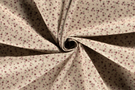 Hellbeige - Baumwolle - Interieur und Dekoration Stoff - Blumen - off-white rosa - 1680-051