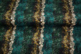 Gestreepte stoffen - Tricot stof - digitaal abstract gestreept - multi groen - 22933-10