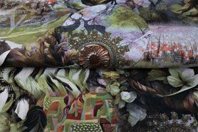 Kleding stoffen - Tricot stof - digitaal fantasie - multi - 22027-10