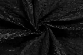 Zwarte stoffen - Polyester stof - fluweel - panter - zwart - 20056-069