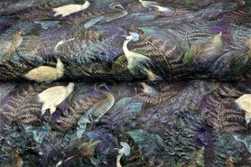 Nieuwe stoffen - Polyester stof - digitaal faux fur pauw - blauw - 22942-15