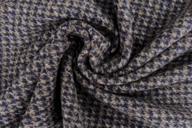 Schal - Polyester Stoff – Bouclé-Flanell – dunkelblau, braun, grau – JT110