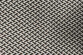 Beige stoffen - Tricot stof - Punta di Roma - abstract - beige zwart ecru - JT129
