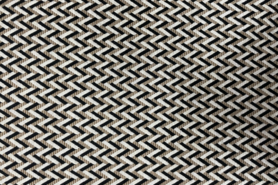 stevige stof - Tricot stof - Punta di Roma - abstract - beige zwart ecru - JT129