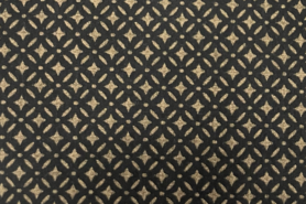 Overige merken stoffen - Baumwolle - Stretch-Baumwolle - abstrakt - schwarz braun - JT144