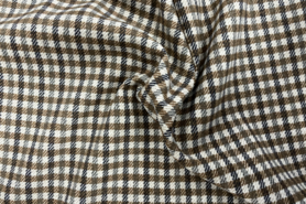 100% polyester stoffen - Geruite stof - bruin - JT156