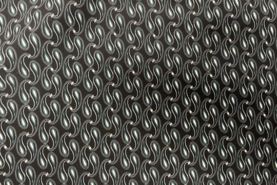 Polyester stoffen - Polyester stof - travel - fantasie - zwart wit - JT158