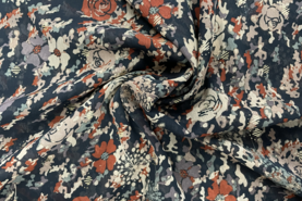 100% polyester stoffen - Voile stof - chiffon - lurex - roos - zwart roest - JT 159