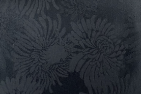 Bloemen motief - Polyester stof - jaquard bloemen - donkerblauw - JT161