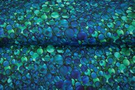 Abstract stoffen - Tricot stof - digitaal abstract - blauw multi - 22944-15