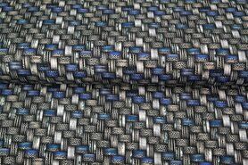 Blauwe stoffen - Tricot stof - digitaal fantasie - grijs/blauw - 22935-09