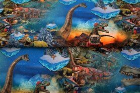 Dino stoffen - Jersey Stoff - French Terry - digital dino fantasy - multi - 22057