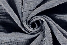 230gr/M² - Katoen stof - hydrofiel 4 laags - gerecycled - indigo - 21210-006