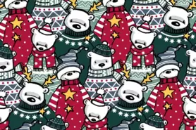 Sweater - Jersey Stoff - French Terry gebürstet - Weihnachten Eisbären - K26803-280