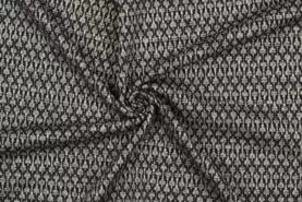 KnipIdee stoffen - Tricot stof - jacquard jacqie lurex - abstract - zilver - 19111-980