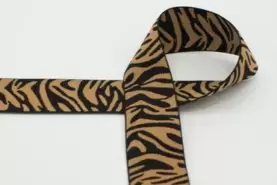 4 cm elastiek - Elastiek 40 mm - zebra - caramel - XET29-102-040