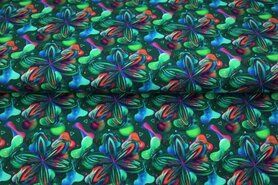 Abstract stoffen - Tricot stof - French Terry - digitaal abstract - multi groen - 22519-99