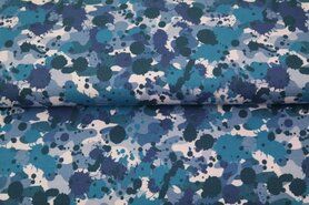 Schlafanzug - Jersey Stoff - French Terry - digital army - blau multi - 22547-09