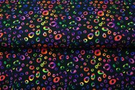 Pyjama stoffen - Tricot stof - French Terry - digitaal abstract - zwart - 22515-14