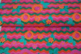Multi stoffen - Tricot stof - French Terry - digitaal abstract bloemen - multi - 22501-11