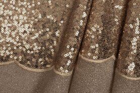 Polyester stoffen - Polyester stof - scallop sequin - beige - 0830-170