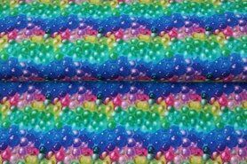 Multi kleur stoffen - Tricot stof - French Terry - digitaal fantasie - blauw multi - 22502-09
