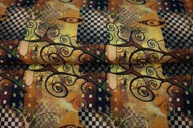 Braune Stoffe - Tricot stof - digitaal fantasie - bruin - 22965-08