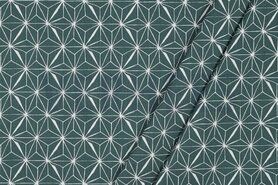 Diverse merken stoffen - Katoen met coating - abstract - mint - 5290-009